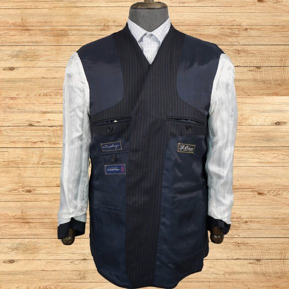 Ermenegildo Zegna Blazer Mens 42S Navy 3 Button Wool Pinstripe Coppley EUC - Picture 5 of 8
